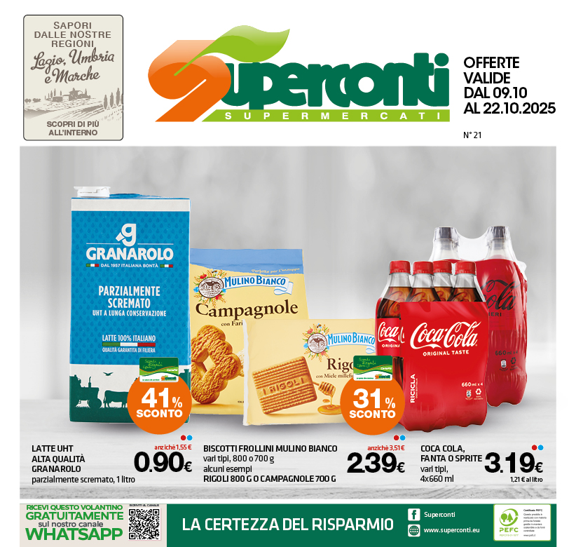 Copertina del volantino Volantino Superconti Roma e Viterbo dal 9 al 22 ottobre