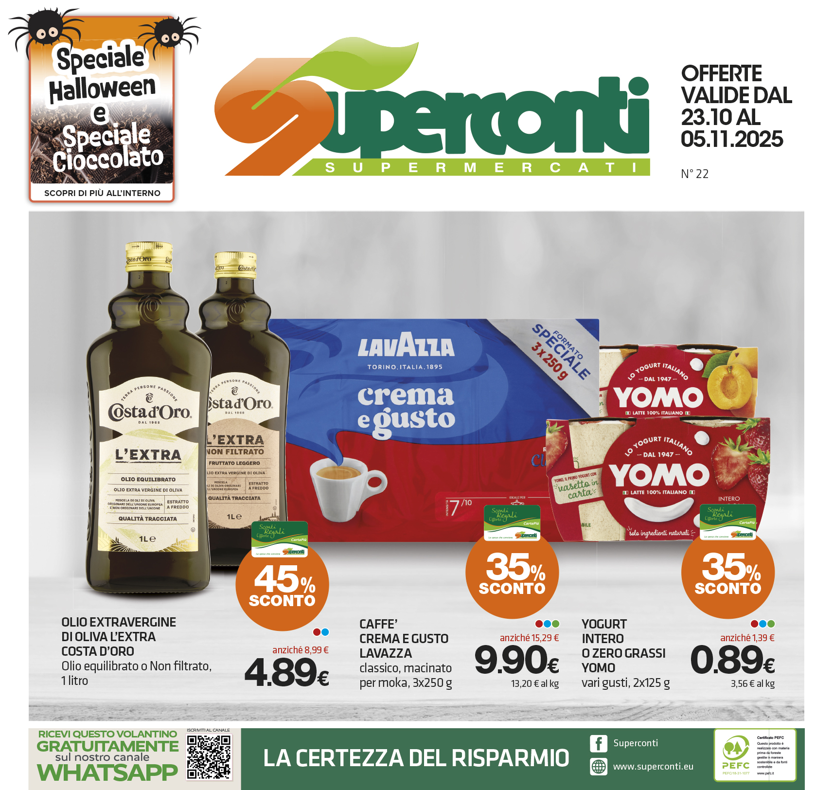 Copertina del volantino Volantino Superconti Umbria, Marche e Rieti dal 23 ottobre al 5 novembre