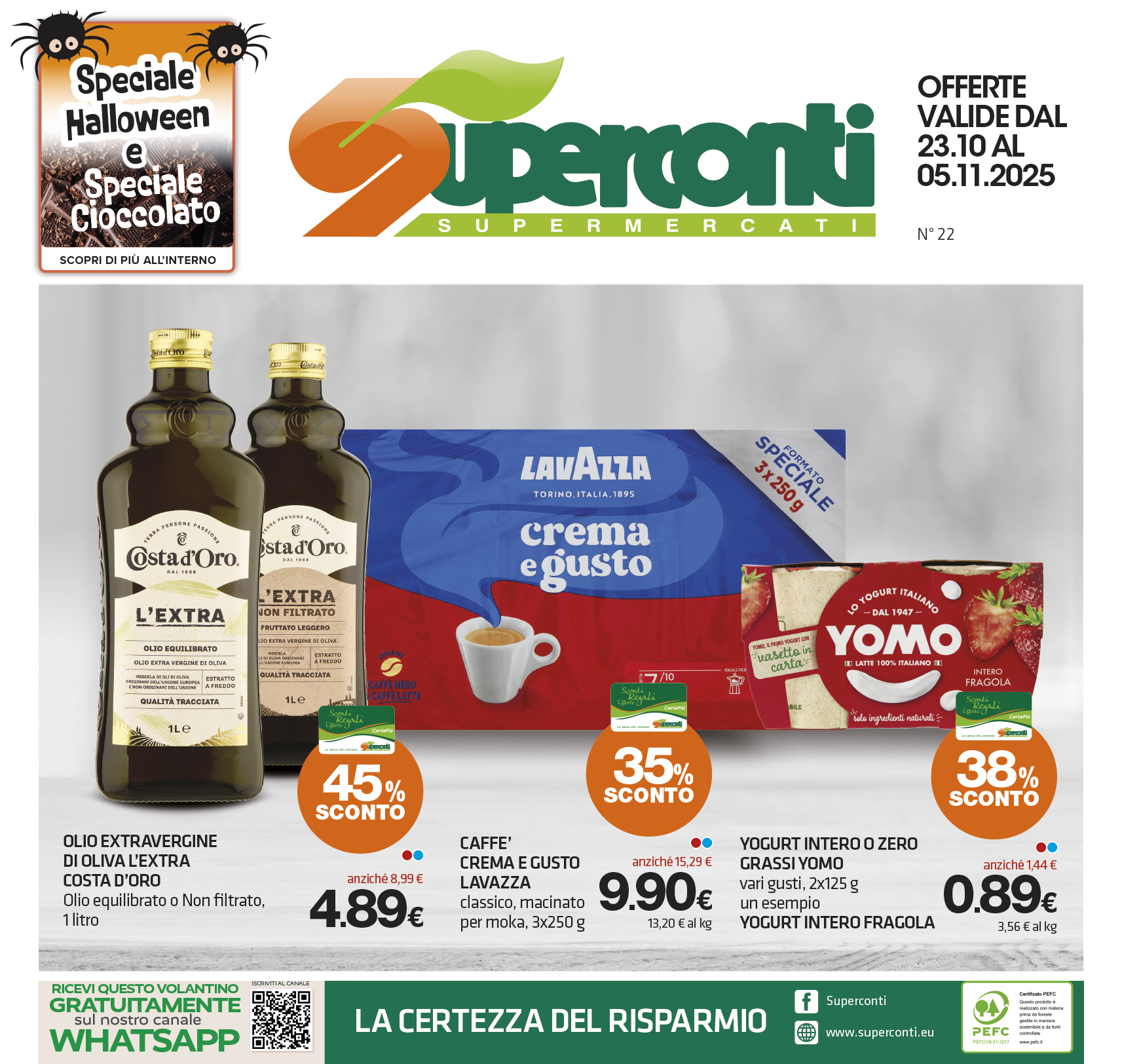 Copertina del volantino Volantino Superconti Roma e Viterbo dal 23 ottobre al 5 novembre