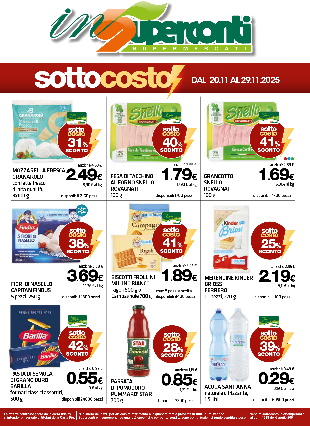 Copertina del volantino Volantino InSuperconti dal 20 novembre al 3 dicembre