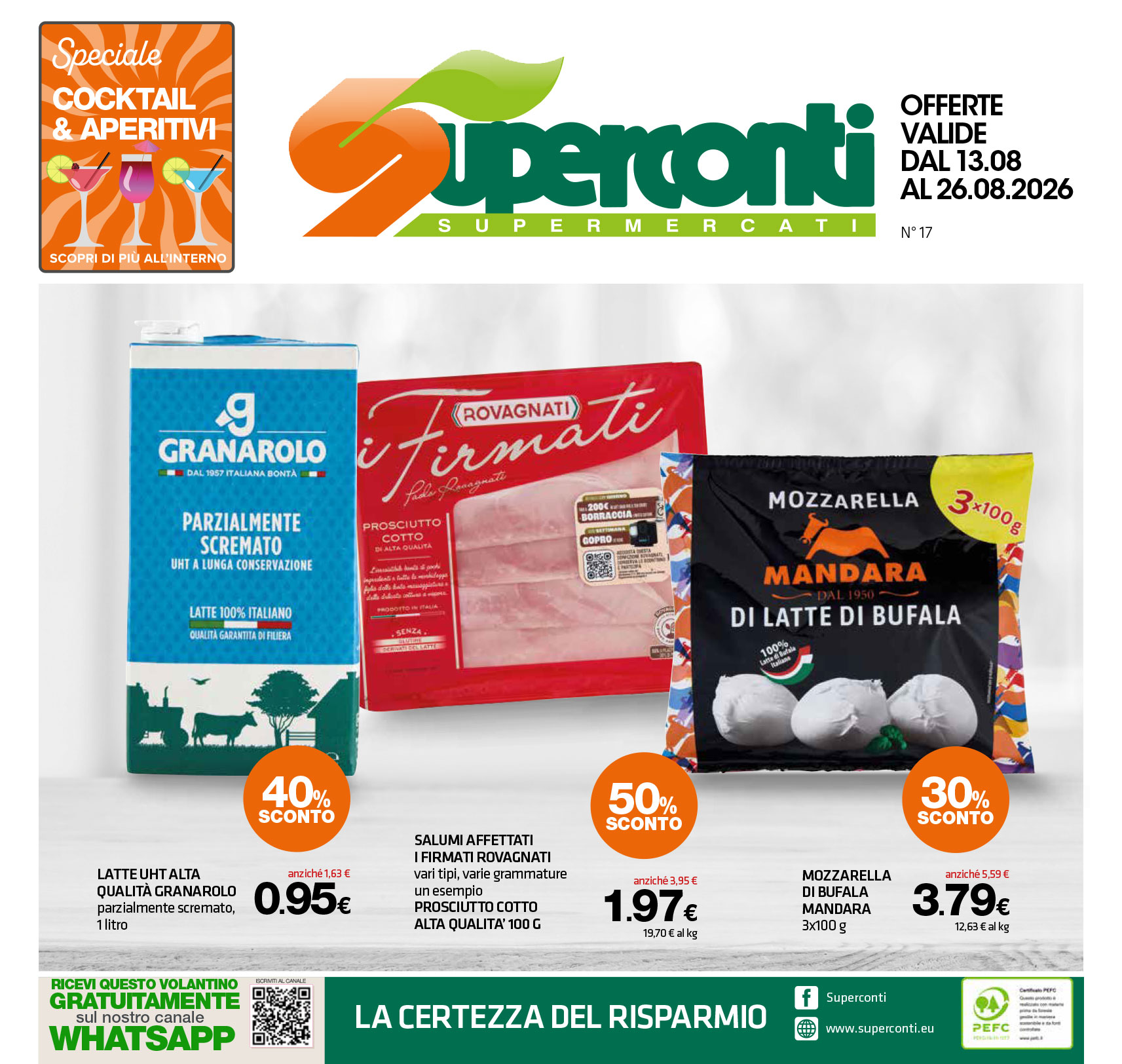 Copertina del volantino Volantino Superconti Umbria, Marche e Rieti dal 13 al 26 agosto