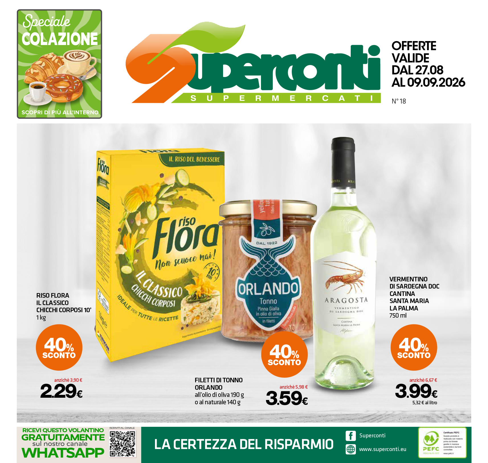 Copertina del volantino Volantino Superconti Roma e Viterbo dal 27 agosto al 9 settembre