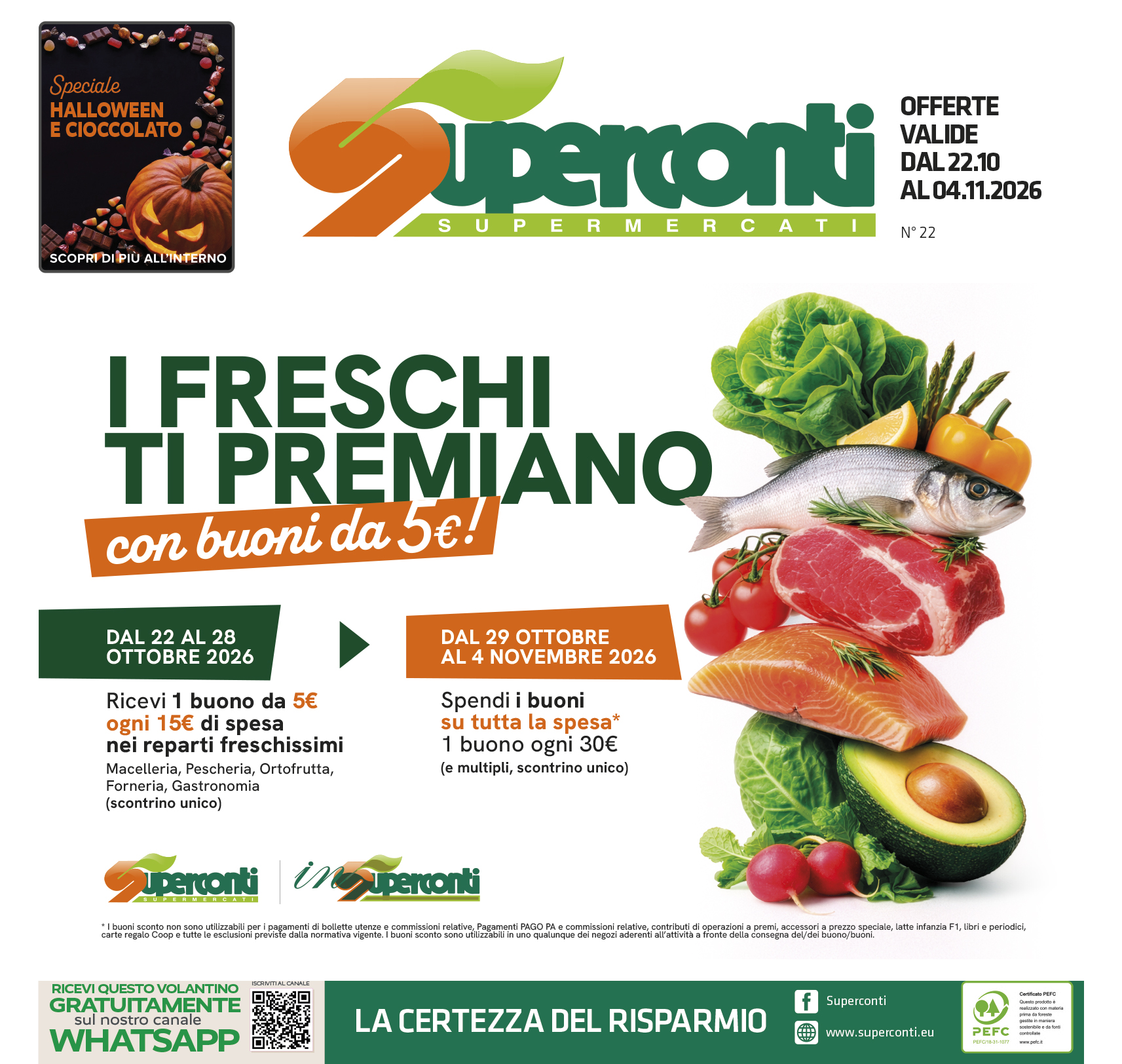 Copertina del volantino Volantino Superconti Roma e Viterbo dal 22 ottobre al 4 novembre