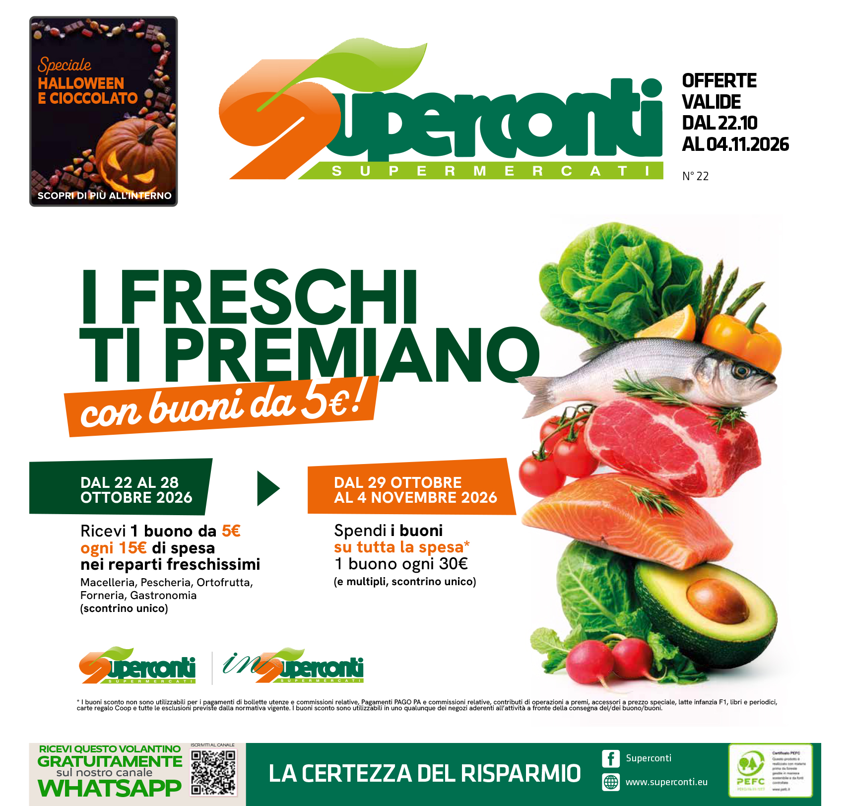 Copertina del volantino Volantino Superconti Umbria, Marche e Rieti dal 22 ottobre al 4 novembre